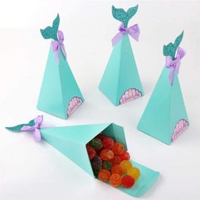 img 2 attached to 🧜 PartyTalk 50pcs Mermaid Party Boxes: Perfect Favors & Gift Bags for Kids Birthday, Baby Shower, Under The Sea Mermaid Party