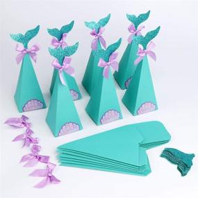 img 4 attached to 🧜 PartyTalk 50pcs Mermaid Party Boxes: Perfect Favors & Gift Bags for Kids Birthday, Baby Shower, Under The Sea Mermaid Party