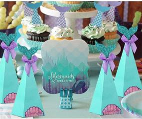 img 1 attached to 🧜 PartyTalk 50pcs Mermaid Party Boxes: Perfect Favors & Gift Bags for Kids Birthday, Baby Shower, Under The Sea Mermaid Party