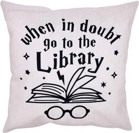 img 2 attached to 📚 Arundeal Books Theme Decorative Throw Pillow Case Cover - Library Inspired, 18 x 18 Inches