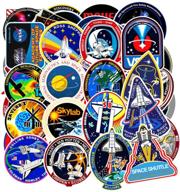 nasa stickers pack - 45 pcs space explorer stickers with vinyl space design for laptop, ipad, car, luggage, water bottle, helmet logo