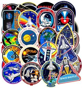 img 4 attached to NASA Stickers Pack - 45 Pcs Space Explorer Stickers with Vinyl Space Design for Laptop, iPad, Car, Luggage, Water Bottle, Helmet