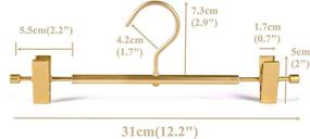 img 1 attached to 👖 Amber Premium Gold Aluminum Pants Hangers 10 Pack - Matte Finish, 12.2” Extra Smooth & Durable Metal Skirt Slack Hanger, Lightweight & Sturdy Rack for Trousers with 2-Adjustable Non Slip Clips and Swivel Hook