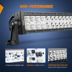 img 2 attached to 🚘Прожектор Nilight - 70003C-A, 22-дюймовый прожектор мощностью 120W LED Light Bar Flood Spot комбинированного типа Рабочие светильники Прожекторы для вождения, Туманные фары, Освещение вне дороги для внедорожников, микроавтобусов, вездеходов, грузовиков, лодок с 2-летней гарантией.