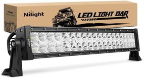 img 4 attached to 🚘Прожектор Nilight - 70003C-A, 22-дюймовый прожектор мощностью 120W LED Light Bar Flood Spot комбинированного типа Рабочие светильники Прожекторы для вождения, Туманные фары, Освещение вне дороги для внедорожников, микроавтобусов, вездеходов, грузовиков, лодок с 2-летней гарантией.