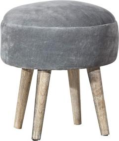 img 3 attached to Stylish Hillsdale Mila Gray Upholstered Backless Pouf Vanity Stool: A Luxurious Seating Solution