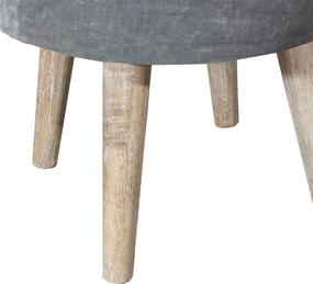 img 1 attached to Stylish Hillsdale Mila Gray Upholstered Backless Pouf Vanity Stool: A Luxurious Seating Solution