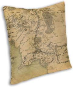 img 3 attached to 🌍 Antcreptson Lord of The Rings Map Throw Pillow - Decorative Pillowcase for Home Décor - Square 18x18 Inches Pillow Cover
