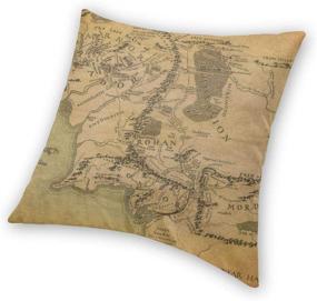 img 2 attached to 🌍 Antcreptson Lord of The Rings Map Throw Pillow - Decorative Pillowcase for Home Décor - Square 18x18 Inches Pillow Cover
