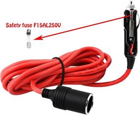 img 2 attached to EPAUTO 12V 12ft Heavy Duty Extension Cord with Cigarette Lighter Socket