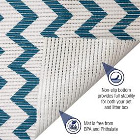 img 3 attached to 🐾 Fresh Kitty XL Jumbo Foam Litter Mat – Water Resistant, Scatter Control, Easy Clean – Chevron, Blue/White Chevron (9035)