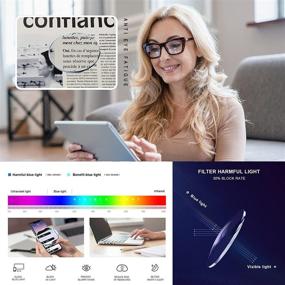 img 2 attached to 👓 AMOMOMA Fashion Cat Eye Ladies Blue Light Blocking Computer Reading Glasses for Women with Spring Hinge - AM6005