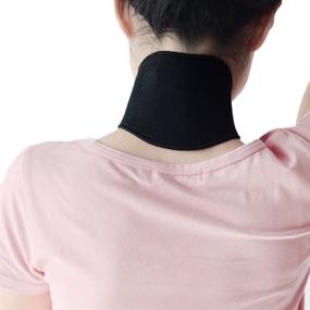 img 1 attached to 🔴 Tourmaline Magnetic Therapy Neck Support Brace - Self-heating Thermal Pad for Neck Pain Relief