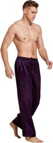 img 1 attached to 🛏️ Burgundy Men's Candice Satin Pajama Bottoms - Enhanced SEO