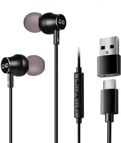 img 4 attached to CGS-W1A USB C Earbuds with Mic & Type-C Plug | HiFi Deep Bass, Compatible with Type C Mobile Devices | USB C to USB Adapter for Computers