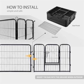 img 1 attached to 🐾 VIVOHOME Foldable Metal Exercise Pet Fence Barrier Playpen Kennel for Dogs Cats | Heavy Duty | Indoor Outdoor Friendly