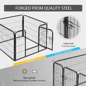 img 2 attached to 🐾 VIVOHOME Foldable Metal Exercise Pet Fence Barrier Playpen Kennel for Dogs Cats | Heavy Duty | Indoor Outdoor Friendly