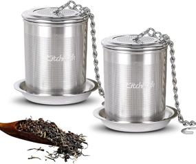 img 4 attached to 🍵 Premium 2 Pack Tea Ball Strainers: Extra Fine Mesh Infusers for Loose Tea & Cooking -18/8 Stainless Steel with Extended Chain
