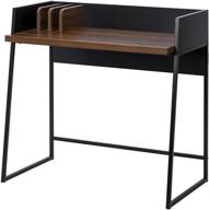 🖥️ spirich small computer desk with hutch for home office - 35 inches, walnut finish - ideal for small spaces logo