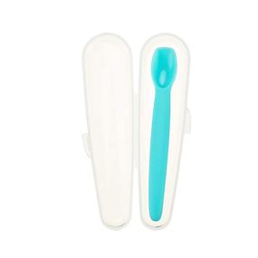 img 4 attached to 🥄 Convenient Gum-Friendly Aqua Silicone Baby Spoon with Carrying Case - Innobaby Product