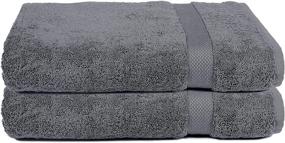 img 1 attached to 🛀 Premium Cotton Oversized Bath Sheet 2 Pack - Luxuriously Absorbent - Hotel & Spa Quality - Charcoal - 35 x 70 inches