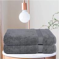 🛀 premium cotton oversized bath sheet 2 pack - luxuriously absorbent - hotel & spa quality - charcoal - 35 x 70 inches logo