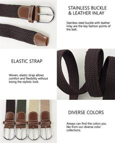 img 1 attached to 👔 Versatile NYFASHION101 Rounded Elastic Braided Stretch Men's Accessories: Timelessly Stylish and Comfortable