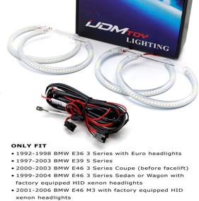 img 3 attached to Enhance Your BMW's Aesthetics with the iJDMTOY 7000K Xenon White 264-SMD LED Angel Eyes Halo Ring Lighting Kit for E36 E46 3 Series, E39 5 Series, E38 7 Series