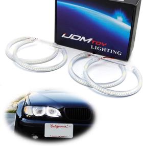 img 4 attached to Enhance Your BMW's Aesthetics with the iJDMTOY 7000K Xenon White 264-SMD LED Angel Eyes Halo Ring Lighting Kit for E36 E46 3 Series, E39 5 Series, E38 7 Series