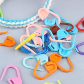 img 1 attached to 🧶 Lokunn 100PCS Colorful Crochet Stitch Markers: Locking Counters for Weaving, Sewing, and Knitting DIY Craft