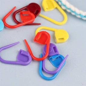 img 2 attached to 🧶 Lokunn 100PCS Colorful Crochet Stitch Markers: Locking Counters for Weaving, Sewing, and Knitting DIY Craft
