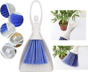 img 2 attached to 🧹 LBY 2 Sets Hand Broom and Dustpan Set with Ergonomic Grip Handle - Perfect for Desk, Keyboard, Car Cleaning - Mini Dustpan Brush Nesting Tiny Cleaning Whisk Broom - Convenient 2 in 1 Tools Set