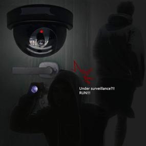 img 3 attached to 📷 AlfaView Dummy Fake Surveillance Camera: Realistic Security CCTV Dome with Flashing LED Light - Perfect for Outdoor/Indoor, Home or Business Protection
