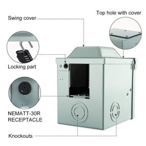 img 2 attached to 🔌 Livtor 30 Amp 125 Volt RV Power Outlet Box: Secure, Weatherproof NEMA TT-30R Receptacle Panel for Recreational Vehicles (RVs) and Trailers