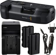 🔋 battery grip bundle for blackmagic design pocket cinema camera 6k pro - includes: 2x np-f570 seller supplied replacement batteries, ac/dc rapid travel charger with extra car adapter логотип
