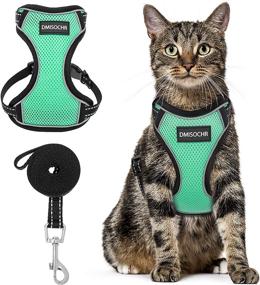 img 4 attached to 🐱 Escape Proof Cat Harness and Leash Set - DMISOCHR Safe Vest-style Cat Harness for Outdoor Walking - Adjustable Reflective Soft Mesh Breathable Body Harness - Easy Control for Cats of All Sizes, Small to Large