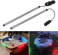 obcursco 12 inch led boat bow navigation light kits for marine boat vessel pontoon yacht skeeter - 1 pair (6w red and green) logo