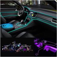 💙 vibrant j.mao neon el wire lights with cigarette lighter: enhance your car's interior with blue glow (16ft) logo