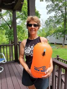 img 1 attached to 🏊 Optimize your Open Water Swimming Safety with the New Wave Swim Bubble - Enhance Visibility, Safety, and Alertness with this Orange Safety Swim Buoy Tow Float for Triathletes and Outdoor Swimmers