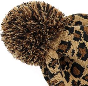 img 1 attached to Supstar Women Girls Fashion Winter Beanie Hat: Stylish Leopard Pattern with Cozy Fur Pom