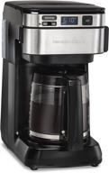 hamilton beach 46310 programmable coffee maker, 12 cups, easy fill front access, pause & serve, 3 brewing options, black logo