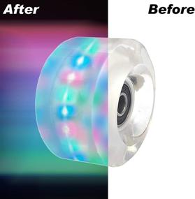 img 1 attached to 🛼 Grekaida Luminous Light Up Roller Skate Wheels - Quad Roller Skate Accessories with Double Row Bearings Installed for Double Row Skates and Skateboards - 32mm x 58mm