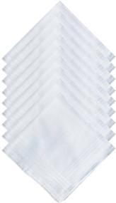 img 4 attached to 🧣 High-Quality Men's Cotton Handkerchief Hankies in Classic White