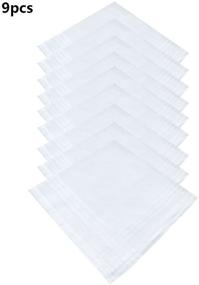 img 3 attached to 🧣 High-Quality Men's Cotton Handkerchief Hankies in Classic White