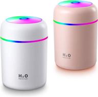 🌬️ portable mini cool mist humidifiers - 2 pack, 300 ml - quiet usb personal desktop humidifier for bedroom home office car travel - with 2 mist modes and auto shut-off logo