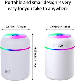 img 3 attached to 🌬️ Portable Mini Cool Mist Humidifiers - 2 Pack, 300 ml - Quiet USB Personal Desktop Humidifier for Bedroom Home Office Car Travel - with 2 Mist Modes and Auto Shut-Off