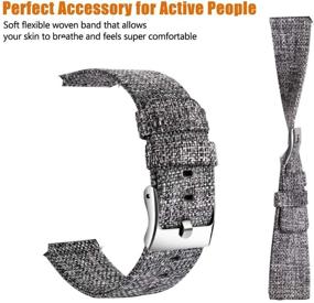 img 3 attached to Premium Gray Nylon Woven Band for Garmin Venu Sq - Ideal Replacement Accessory Strap