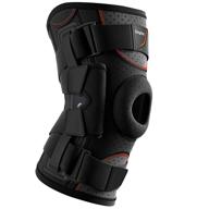 omples hinged knee brace for knee pain - meniscus tear and arthritis support, side stabilizers, ideal for running, working out - black (small) логотип