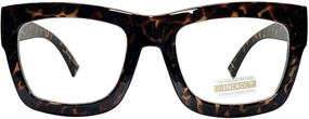 img 4 attached to 🐆 Leopard Print Vintage Inspired Oversized Eyeglasses: Classic Men's Accessory