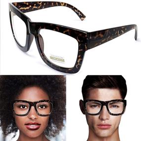 img 2 attached to 🐆 Leopard Print Vintage Inspired Oversized Eyeglasses: Classic Men's Accessory